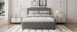 Upholstered Linen Platform Bed With Twin Trundle And USB Ports - Zenvia - Sleep Galleria