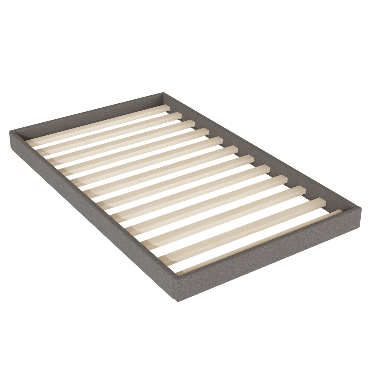 Upholstered Linen Platform Bed With Twin Trundle And USB Ports - Zenvia - Sleep Galleria