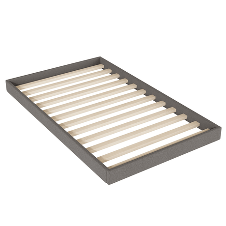 Upholstered Linen Platform Bed With Twin Trundle And USB Ports - Zenvia - Sleep Galleria