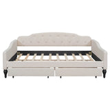 Upholstered Tufted Daybed With Drawers - Sleep Galleria
