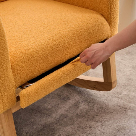 Upholstered Yellow Rocking Chair With Footrest - Zenvia - Sleep Galleria