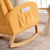 Upholstered Yellow Rocking Chair With Footrest - Sleep Galleria