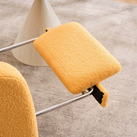 Upholstered Yellow Rocking Chair With Footrest - Zenvia - Sleep Galleria