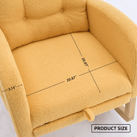 Upholstered Yellow Rocking Chair With Footrest - Zenvia - Sleep Galleria
