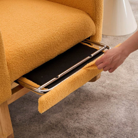 Upholstered Yellow Rocking Chair With Footrest - Zenvia - Sleep Galleria