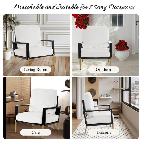 White Velvet Upholstered Accent Armchair - Sleep Galleria