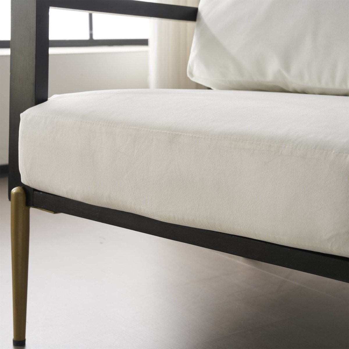 White Velvet Upholstered Accent Armchair - Sleep Galleria