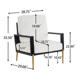 White Velvet Upholstered Accent Armchair - Sleep Galleria