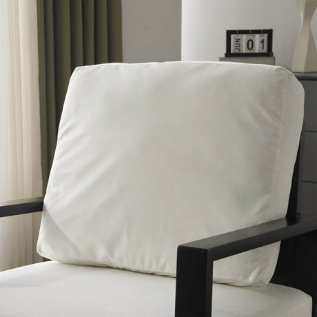White Velvet Upholstered Accent Armchair - Sleep Galleria