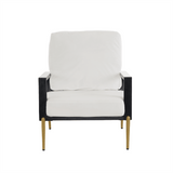 White Velvet Upholstered Accent Armchair - Sleep Galleria