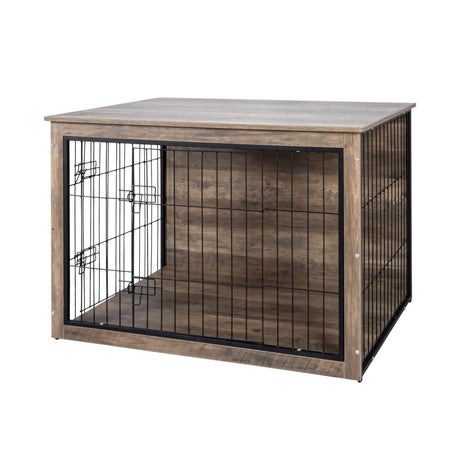 Wooden Dog Crate Furniture With Double Doors - Sleep Galleria