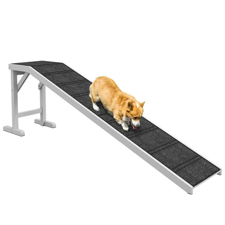Wooden Pet Ramp With Non-Slip Carpeted Top Platform - Sleep Galleria