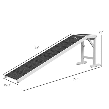 Wooden Pet Ramp With Non-Slip Carpeted Top Platform - Sleep Galleria