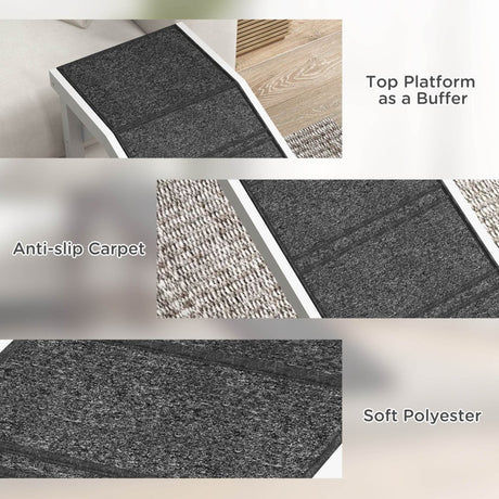 Wooden Pet Ramp With Non-Slip Carpeted Top Platform - Sleep Galleria