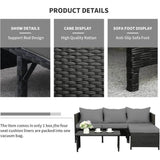 3-Piece Modern Outdoor PE Rattan Furniture Set - Sleep Galleria