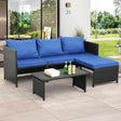 3-Piece Modern Outdoor PE Rattan Furniture Set - Sleep Galleria