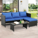 3-Piece Modern Outdoor PE Rattan Furniture Set - Sleep Galleria