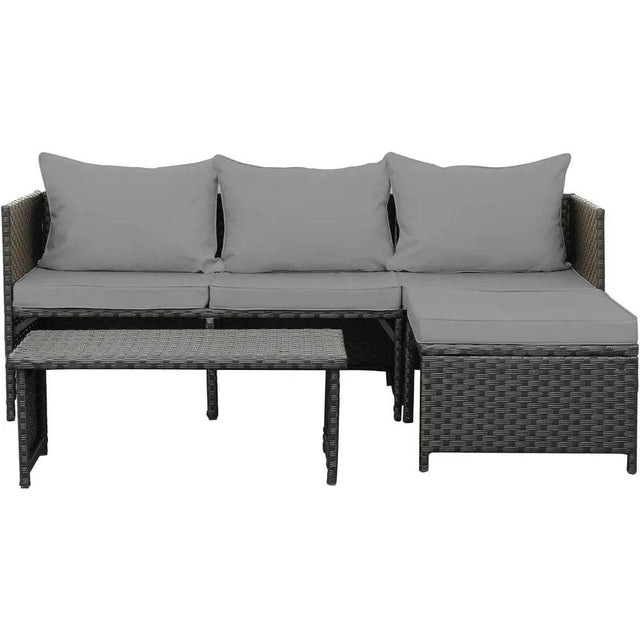 3-Piece Modern Outdoor PE Rattan Furniture Set - Sleep Galleria
