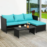3-Piece Modern Outdoor PE Rattan Furniture Set - Sleep Galleria