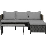 3-Piece Modern Outdoor PE Rattan Furniture Set - Sleep Galleria