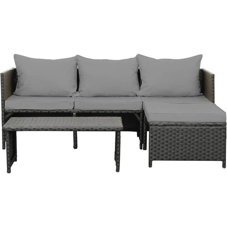 3-Piece Modern Outdoor PE Rattan Furniture Set - Sleep Galleria