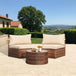 7-Piece Half Moon Outdoor Wicker Patio Furniture Set - Sleep Galleria