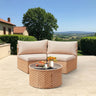 7-Piece Half Moon Outdoor Wicker Patio Furniture Set - Sleep Galleria